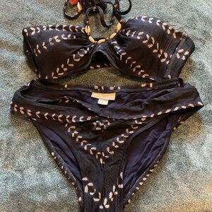 Robin Piccone Midnight Blue and Cream Bikini